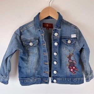 7 FOR ALL MANKIND Denim Toddler Girl Blue Jean Embroidered Jacket | Size 3T